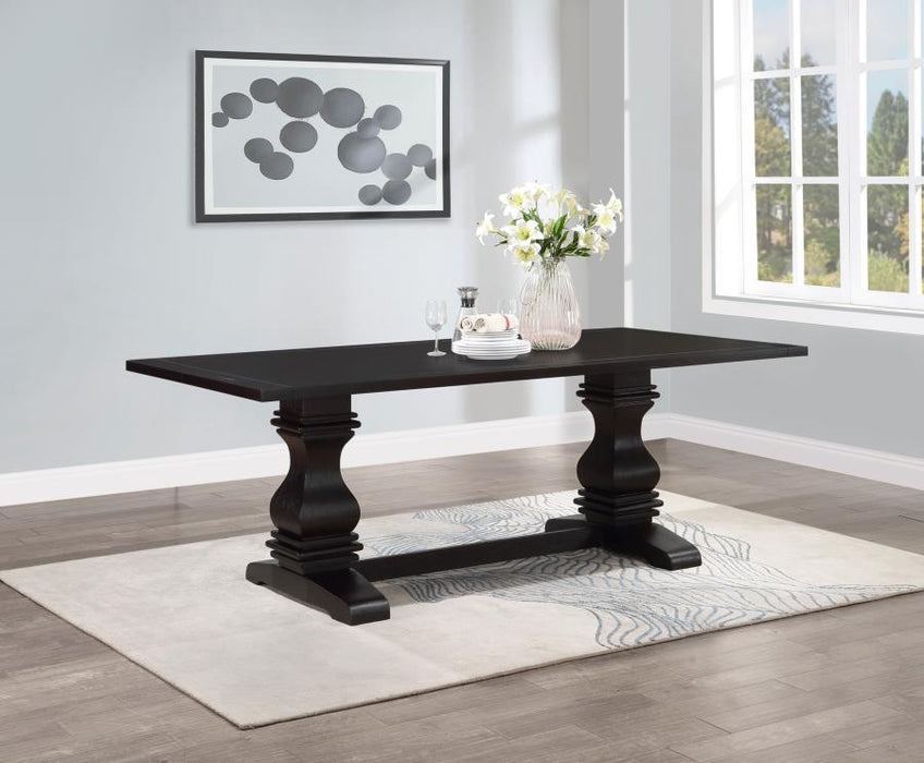 Parkins Double Pedestal Dining Table - Rustic Espresso