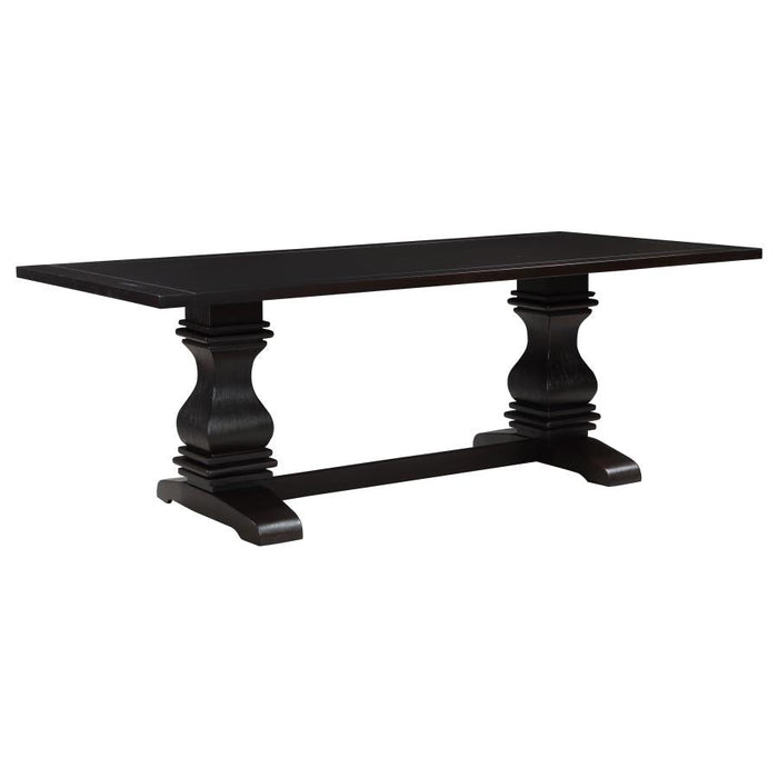 Parkins Double Pedestal Dining Table - Rustic Espresso