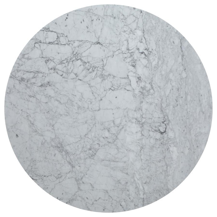 Bartole 48" Round Marble Top Table - White/Black