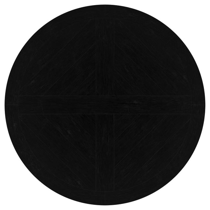 Florence 60" Round Pedestal Dining Table - Distressed Black