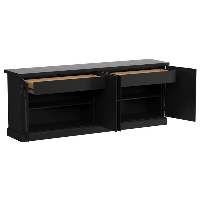 Florence 4 Door 90" Sideboard - Distressed Black