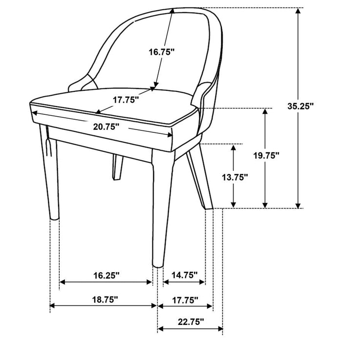 Reseda Dining Chair - Beige/Ash Brown