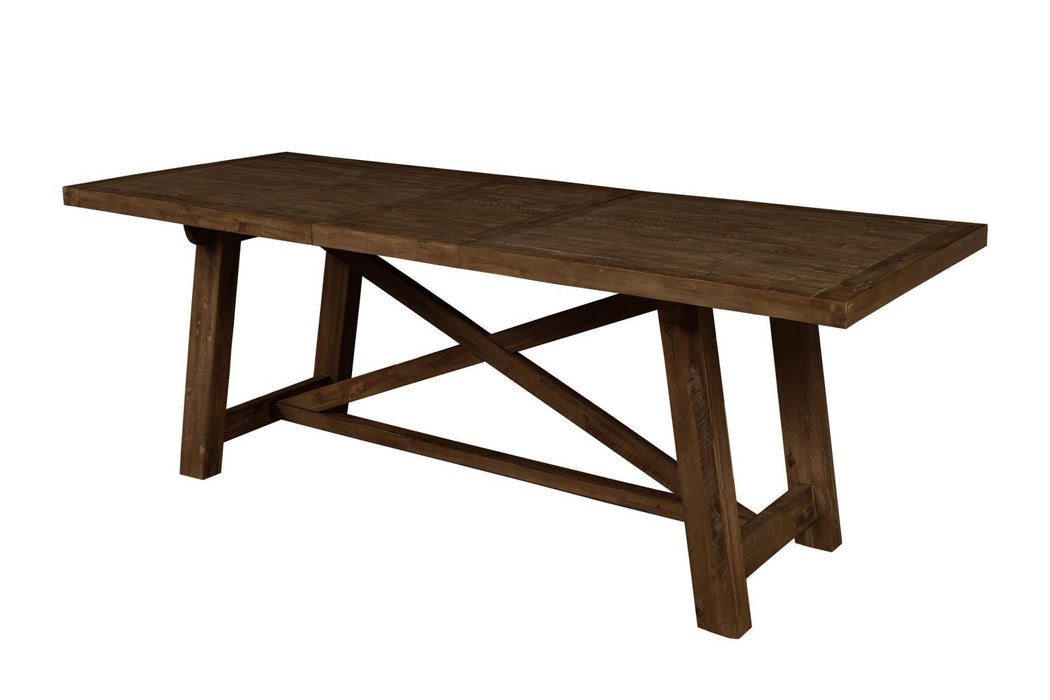 Newberry Rectangular Trestle Dining Table - Medium Brown