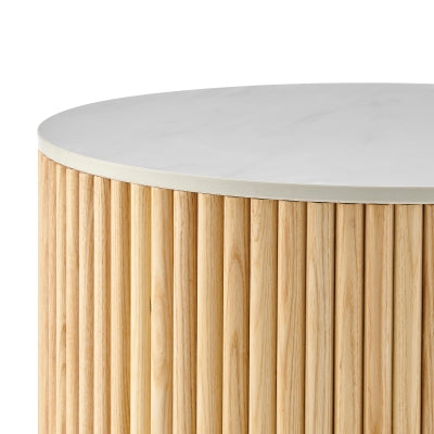 Ingrid Round End Table - Natural