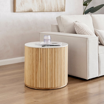 Ingrid Round End Table - Natural