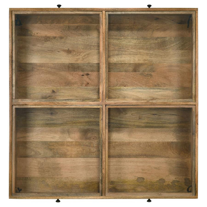 Stephanie Glass Top Storage Coffee Table