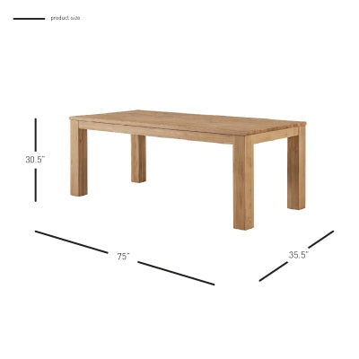 Bedford 75" Rectangular Dining Table - Natural