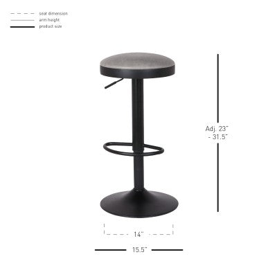 Juno Adjustable Gas Lift Stool - Vintage Mist Gray