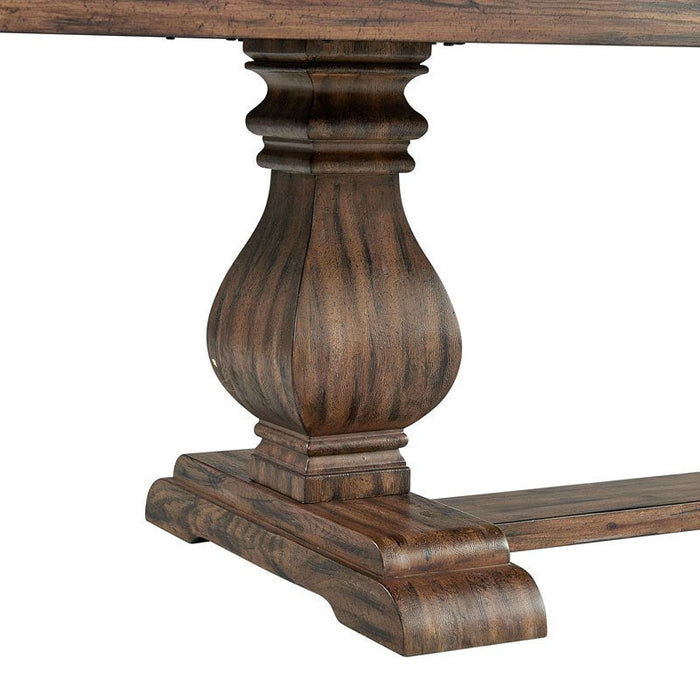 Grammercy Trestle Extension Table - Weathered Brown