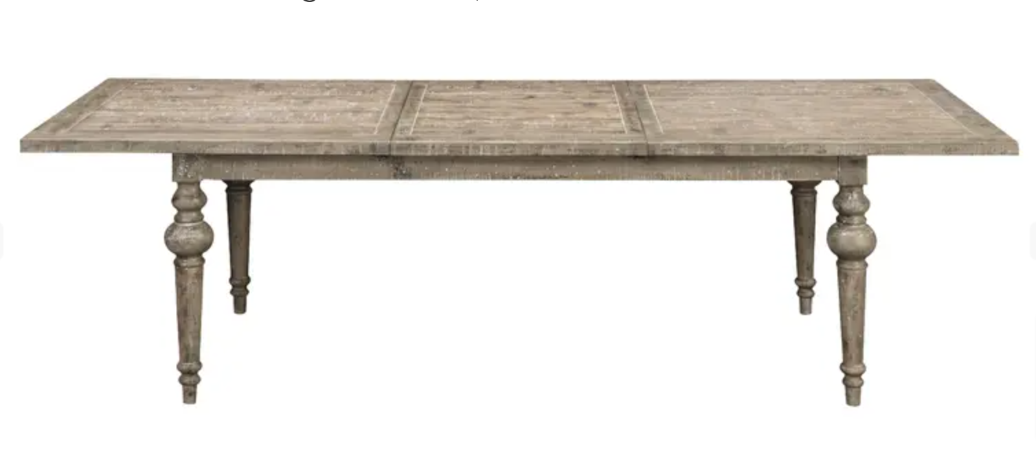 Interlude Rustic Farmhouse Extension Dining Table
