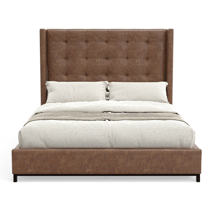 Mundo Upholstered Platform Bed - Brown