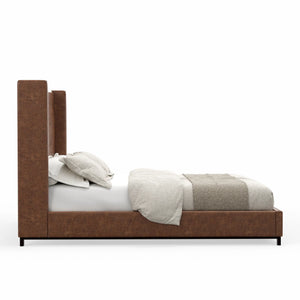Mundo Upholstered Platform Bed - Brown