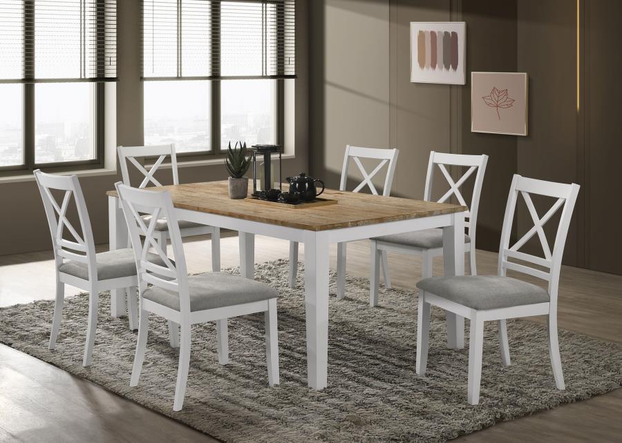 Hollis X Back Dining Chair - White/Natural