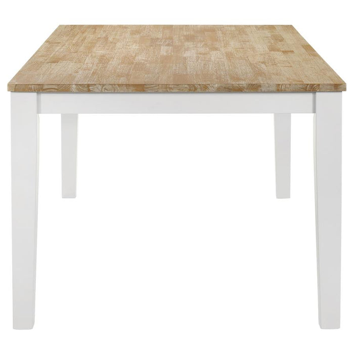 Hollis Rectangular Dining Table - White/Natural