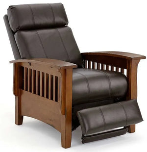 Tuscan Mission Recliner - Black Leather
