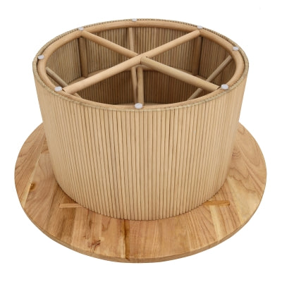 Kiefer Rattan Coffee Table w/ Wood Top - Natural