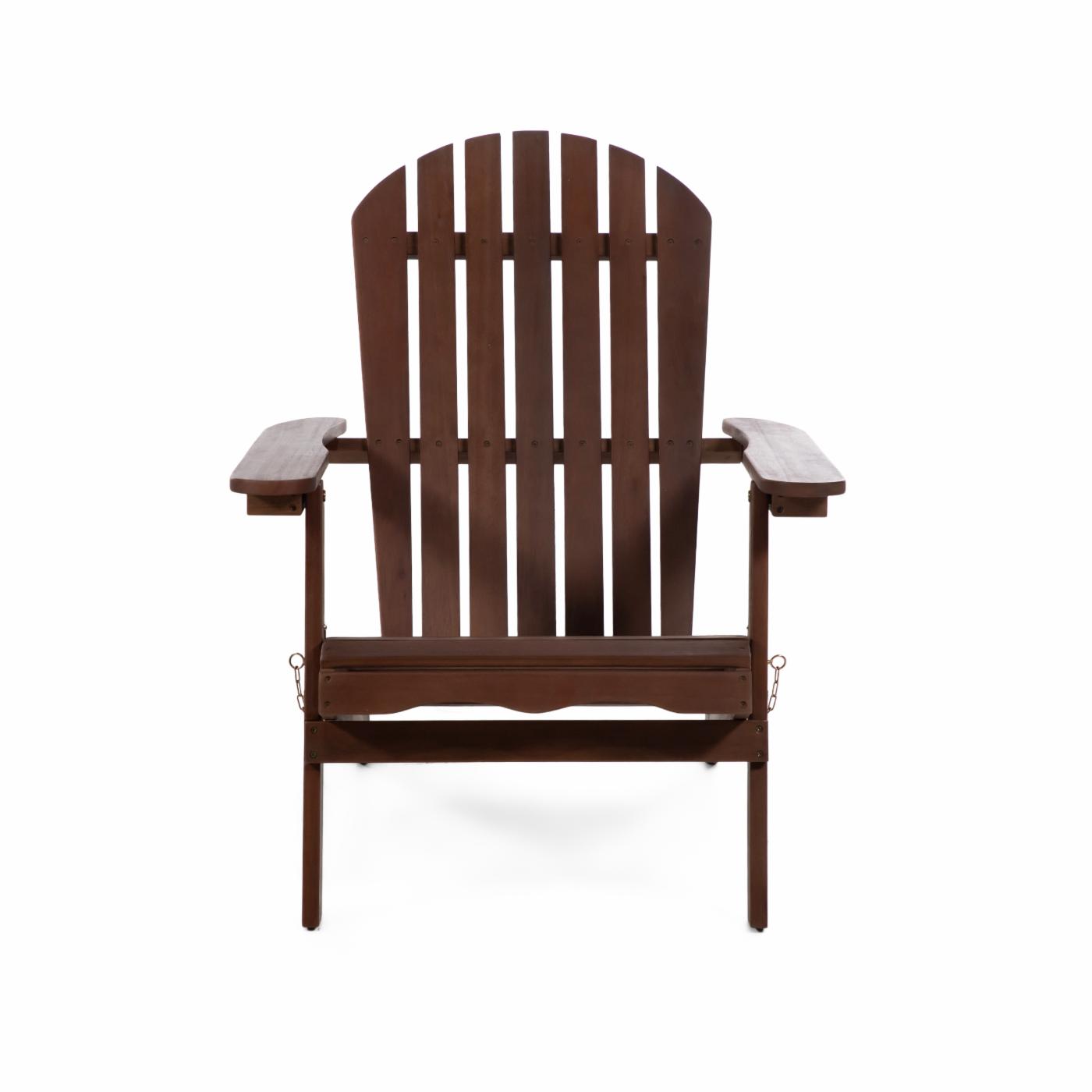 Solid Eucalyptus Wood Folding Adirondack Chair - Dark Walnut