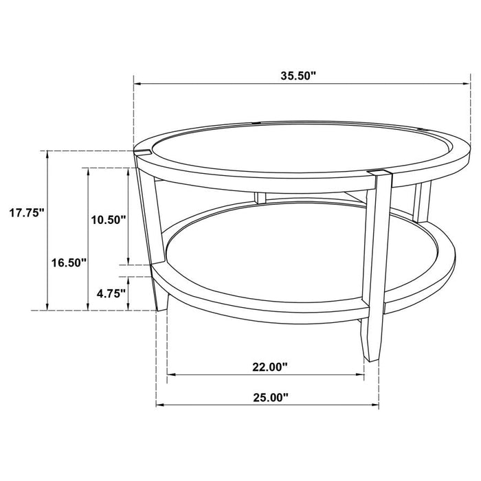 Camillo Round Solid Wood Coffee Table - Maple Brown