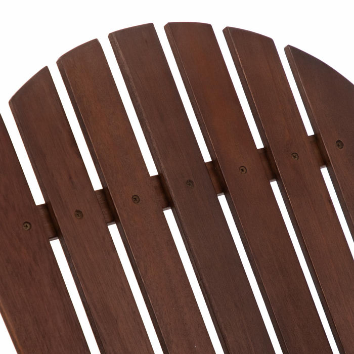 Solid Eucalyptus Wood Folding Adirondack Chair - Dark Walnut