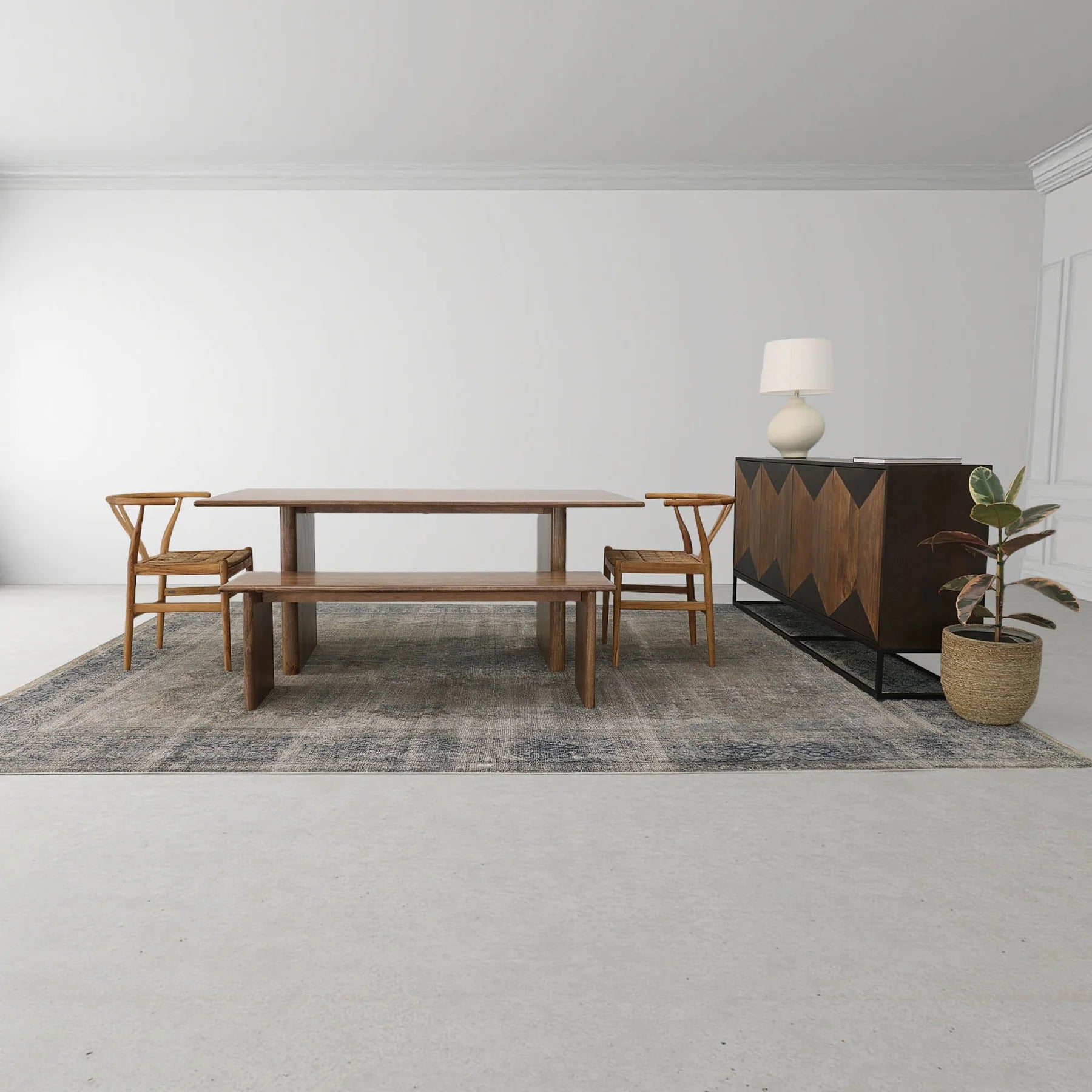 Dallas Dining Bench - Walnut Finish