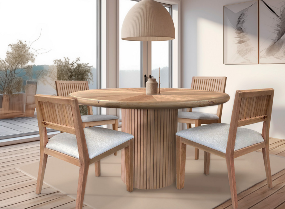 Giza 54" Round Pedestal Dining Table - Natural