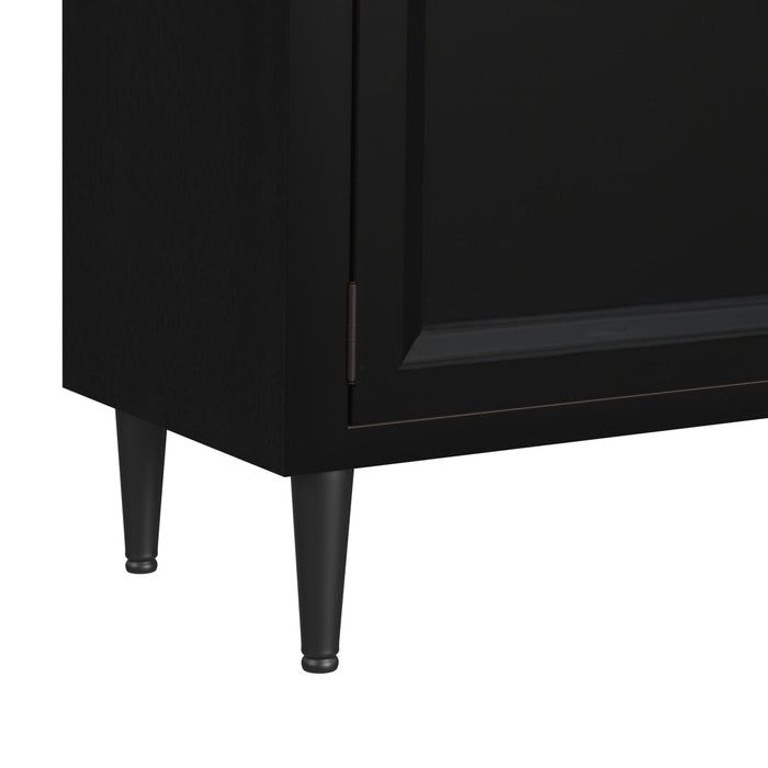 Taurus Arched Top Glass Door Cabinet - Black