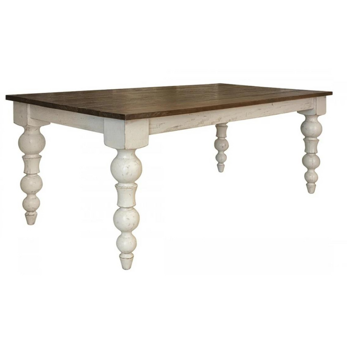 Rock Valley Farmhouse Style Dining Table - White/Brown