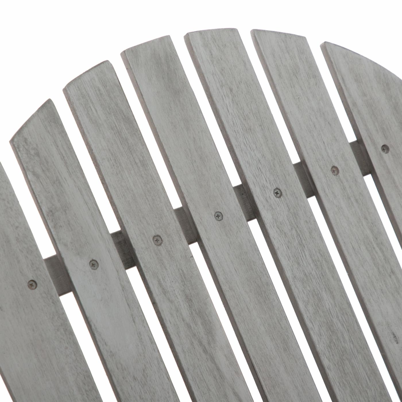Solid Eucalyptus Wood Folding Adirondack Chair - Gray