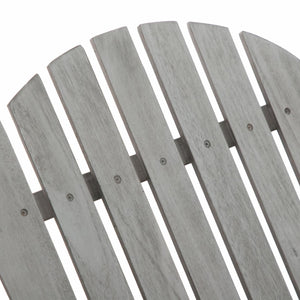 Solid Eucalyptus Wood Folding Adirondack Chair - Gray