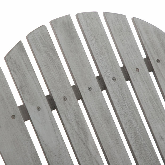Solid Eucalyptus Wood Folding Adirondack Chair - Gray