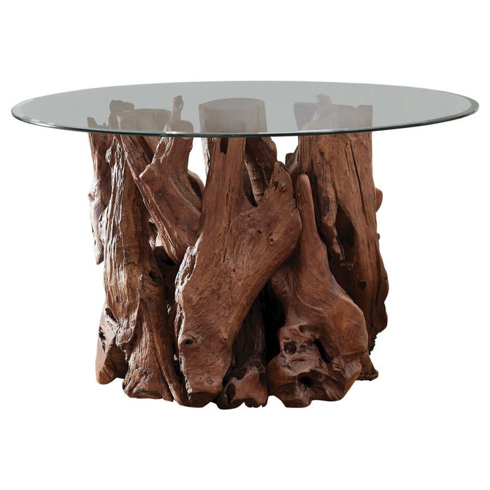 Tree trunk glass dining table hotsell