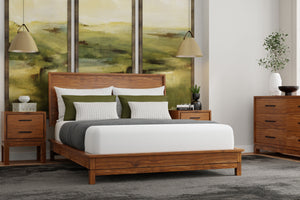 Nova Platform Bed - Honey Maple