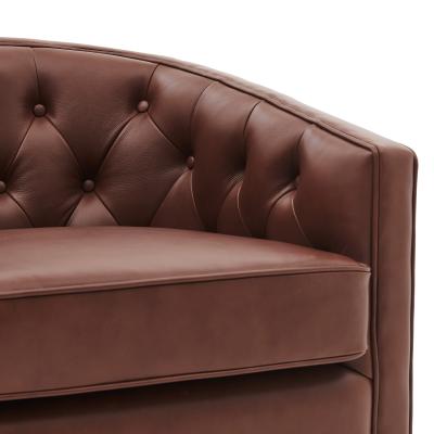 Walsh Top Grain Leather Swivel Chair - Brown