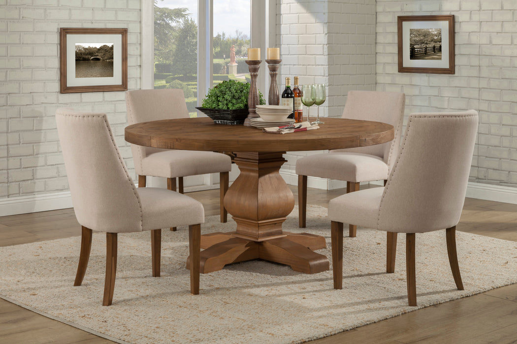 Kensington 60" Round Solid Wood Dining Table - Reclaimed Natural
