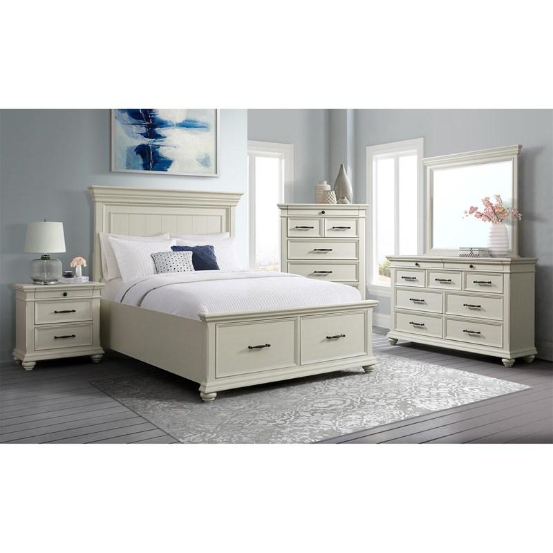 Slater Collection Storage Bed - Antique White