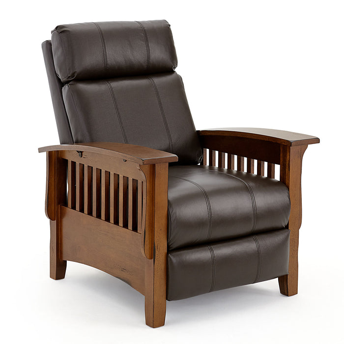 Tuscan Mission Recliner - Black Leather
