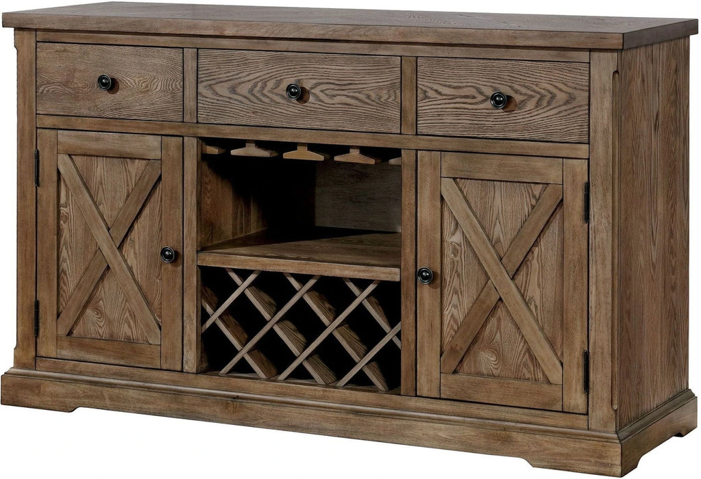 Julia Rustic Wood Sideboard - Light Oak