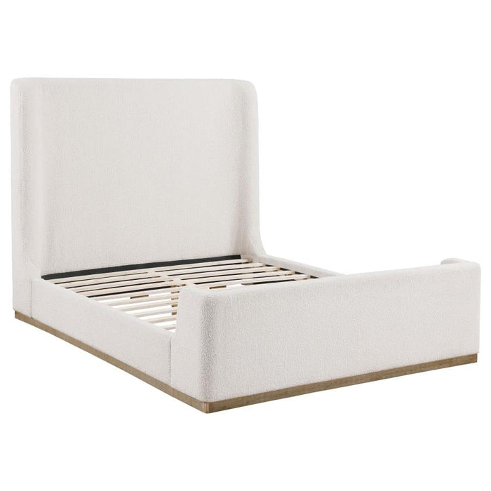 Nala Upholstered Wingback Platform Bed - Cream