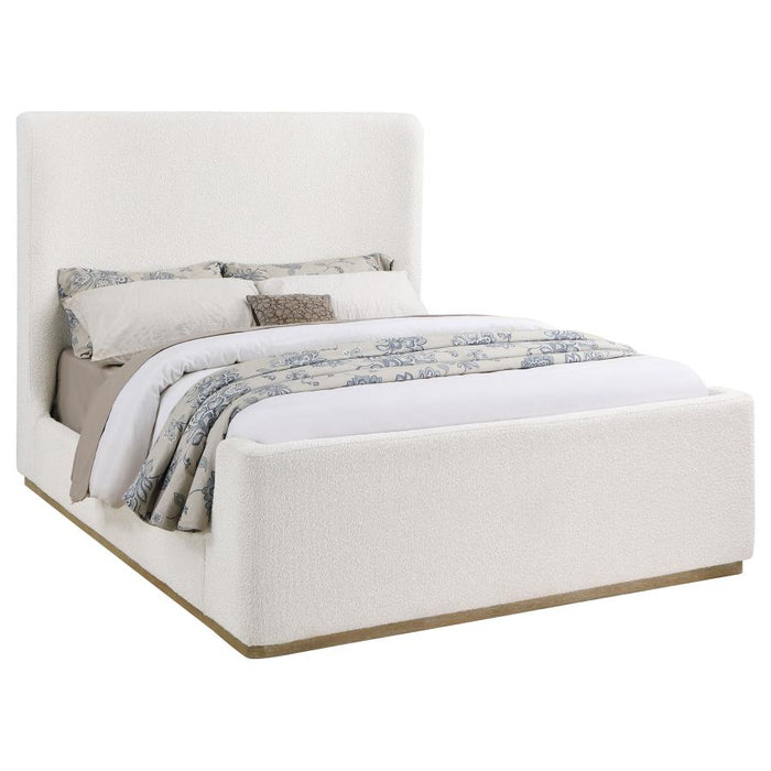 Nala Upholstered Wingback Platform Bed - Cream