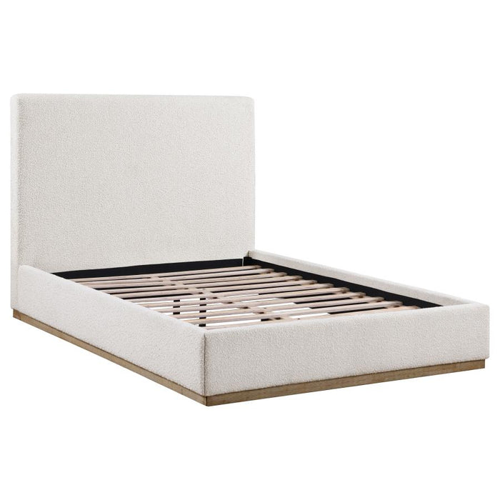 Knox Upholstered Platform Bed - Cream
