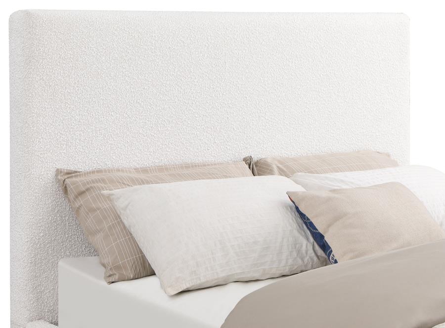 Knox Upholstered Platform Bed - Cream