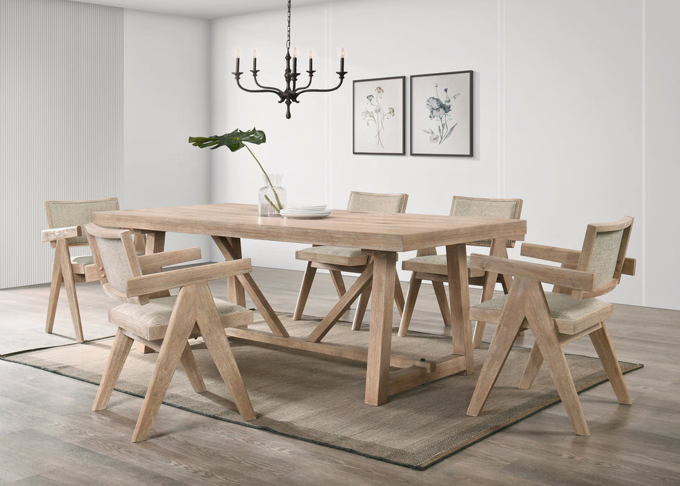 Raquel Farmhouse 84" Rectangular Dining Table - Natural