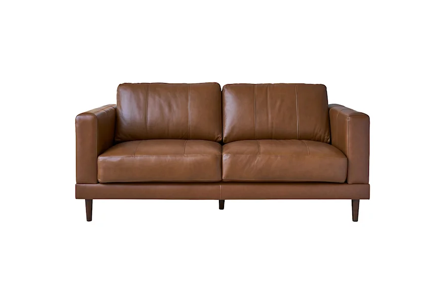 Hampton Collection Leather Loveseat - Tan