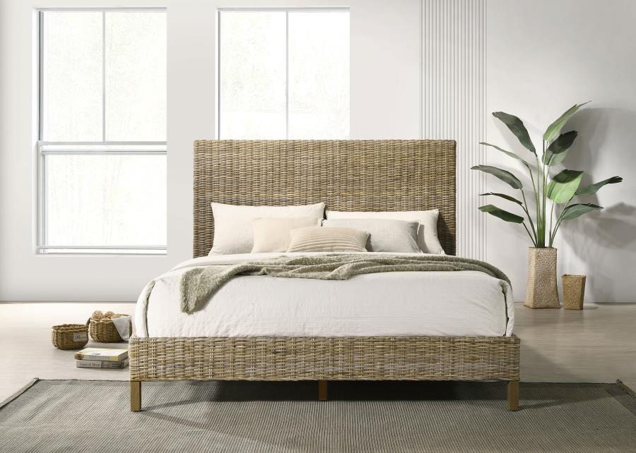 Zyla Woven Rattan Panel Bed