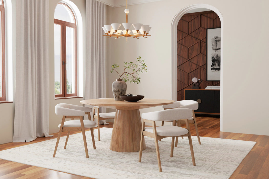 Cove 60" Round Pedestal Dining Table - Natural