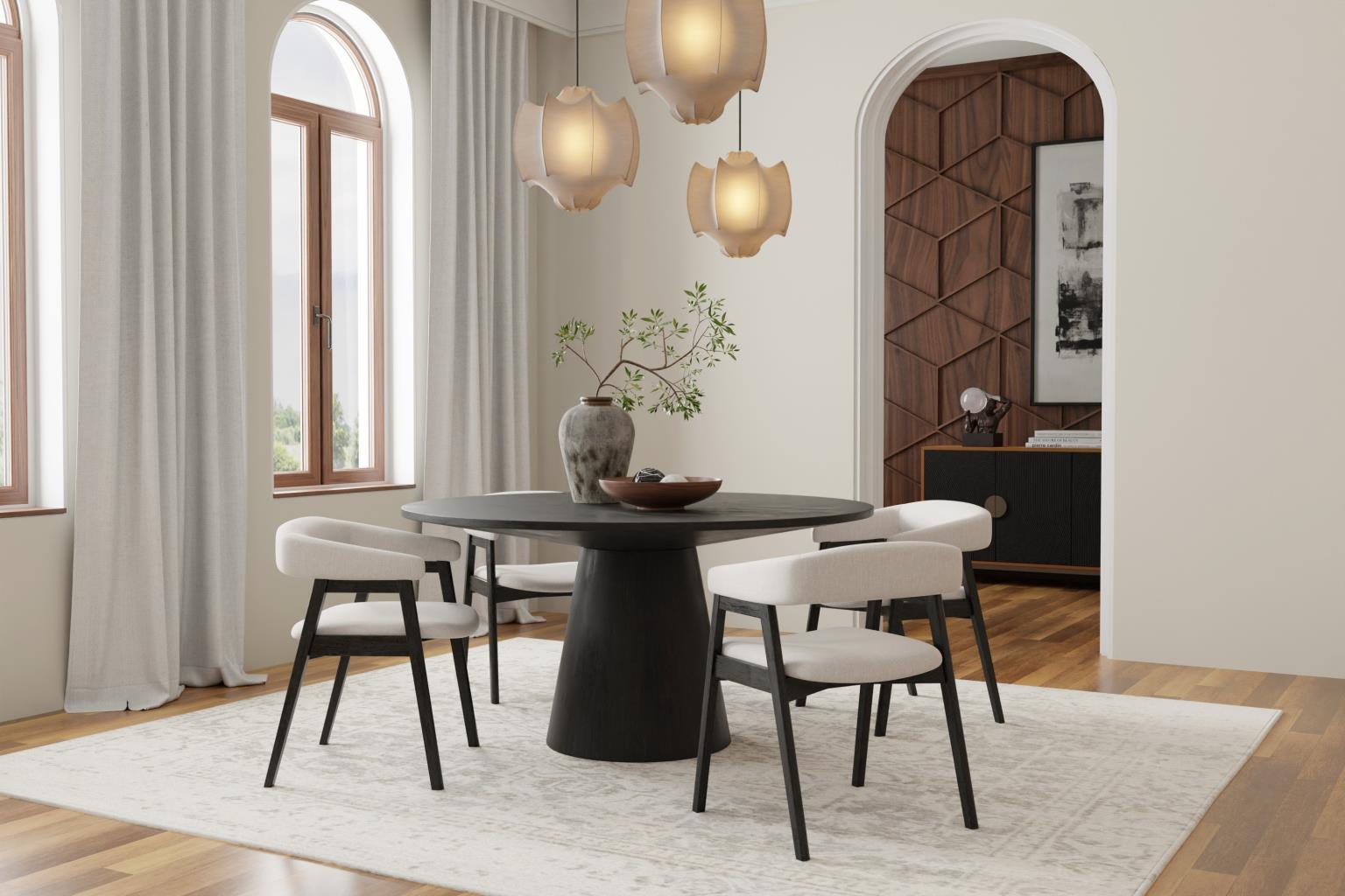 Cove Round Dining Table - Vintage Black