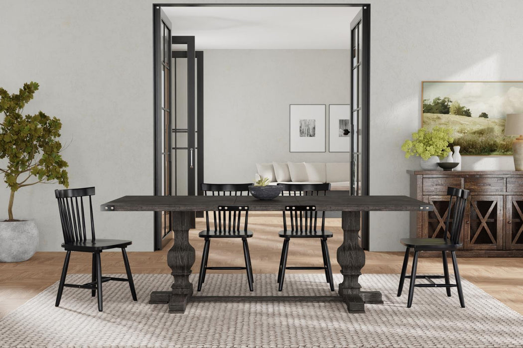 Manchester Trestle Dining Table - Charcoal