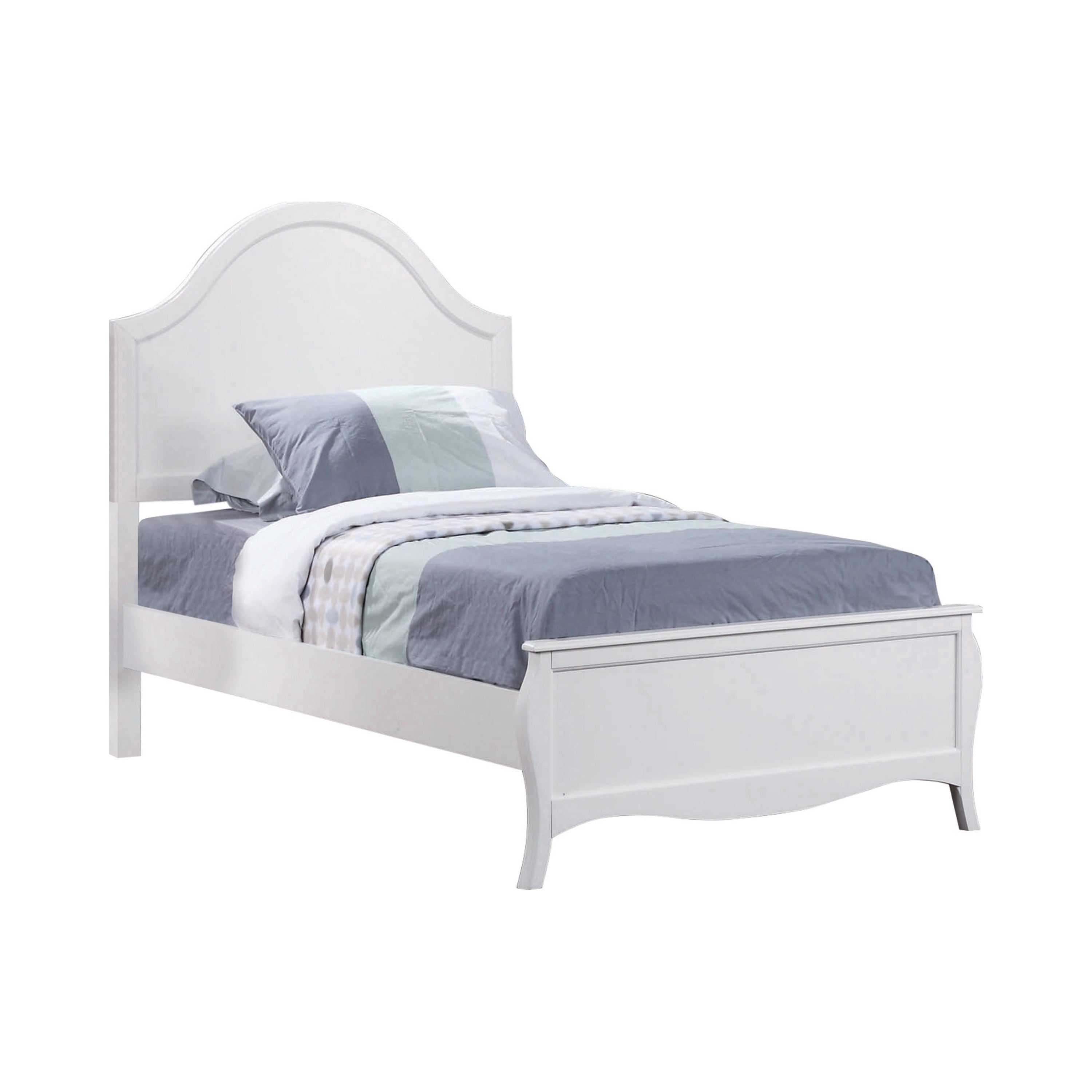 Dominique Collection Twin Panel Bed - White Finish