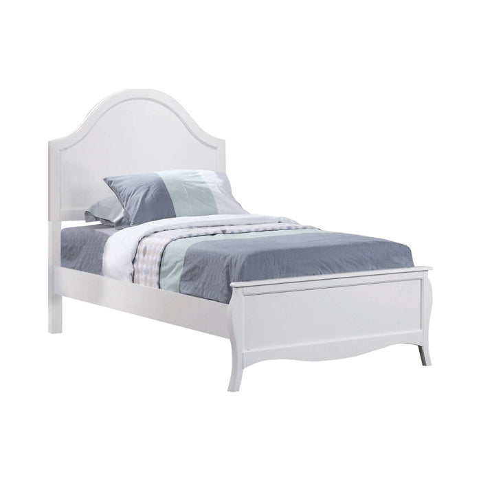 Dominique Collection Twin Panel Bed - White Finish
