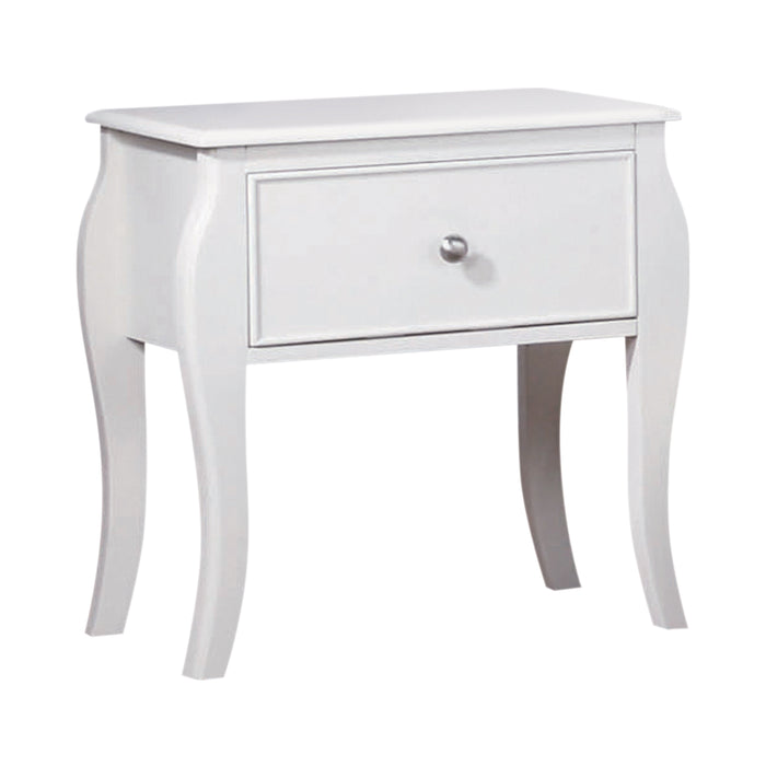 Dominique Collection Night Stand  White Finish